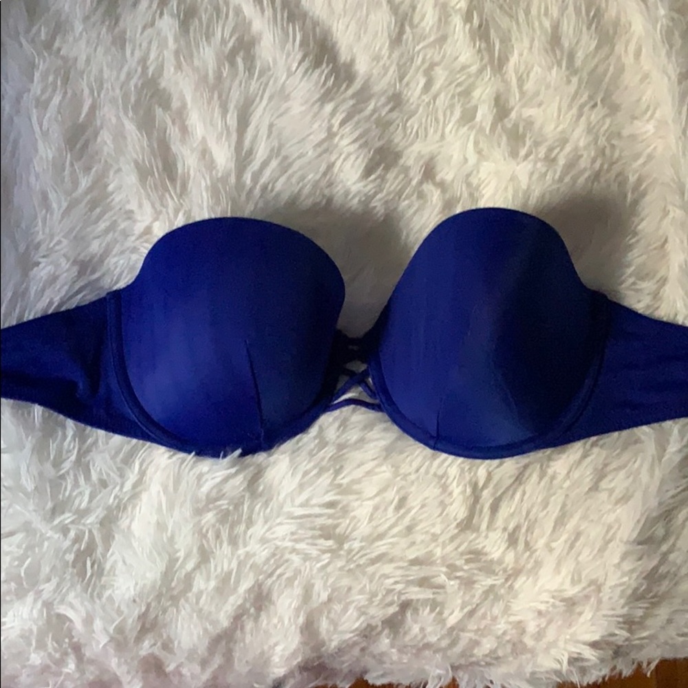 Royal blue strapless bikini set 34DD VS bottom s